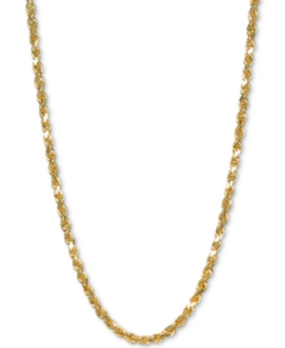 Italian Gold Rope 22" Chain Necklace In 14k Gold In Yellow Gold