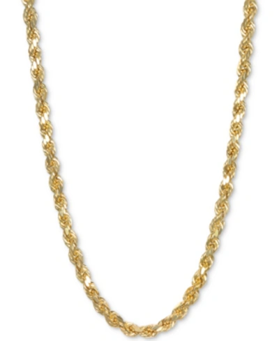 Italian Gold Rope 18" Chain Necklace In 14k Gold In Yellow Gold