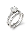 Charles & Colvard Moissanite Bridal Set (1-5/8 Ct. T.w. Diamond Equivalent) In 14k White Gold In White Gold