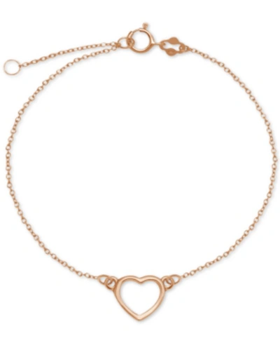 Giani Bernini Open Heart Ankle Bracelet In Sterling Silver In Rose Gold