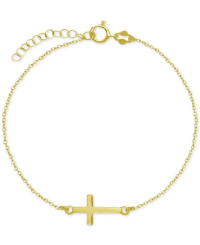 Giani Bernini East West Cross Ankle Bracelet In Sterling Silver In Gold
