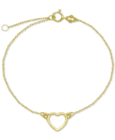 Giani Bernini Open Heart Ankle Bracelet In Sterling Silver In Gold