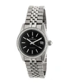 Empress Constance Automatic, Silver Case, Black Dial, Silver Stainless Steel Watch 37mm In Silver