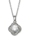 Giani Bernini Cubic Zirconia Love Knot Pendant Necklace, 18" + 2" Extender, Created For Macy's In Silver