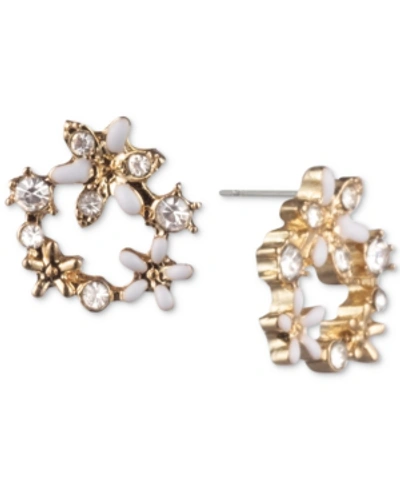 Lonna & Lilly Crystal Flower Open Stud Extra Small Earrings In White