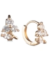 LONNA & LILLY GOLD-TONE CRYSTAL HOOP EARRINGS