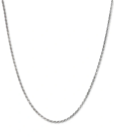 Giani Bernini Rope Chain Adjustable 22" Necklace, Created For Macy's In Silver