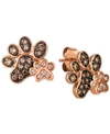 Le Vian Nude & Chocolate Diamond Paw Prints Stud Earrings (3/8 Ct. T.w.) In 14k Rose Gold In Rose Gold
