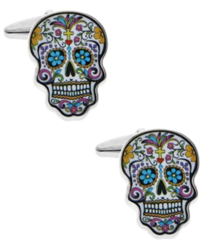 Rhona Sutton Sutton Silver-tone Sugar Skull Cufflinks In Multi