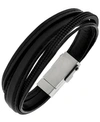 SUTTON BY RHONA SUTTON SUTTON MULTI-STRAND LEATHER AND LIGHTENING CABLE BRACELET WITH USB CLASP