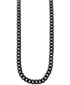 Sutton By Rhona Sutton Sutton Stainless Steel Black Curb Link Chain Necklace In Black