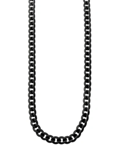 Sutton By Rhona Sutton Sutton Stainless Steel Black Curb Link Chain Necklace