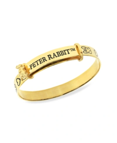 Rhona Sutton Beatrix Potter Sterling Silver Peter Rabbit Expander Bangle Bracelet In Gold