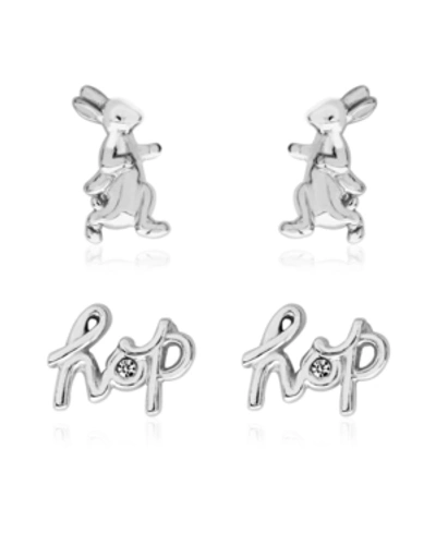 Rhona Sutton Beatrix Potter Sterling Silver Peter Rabbit Hop Set Of 2 Stud Earrings