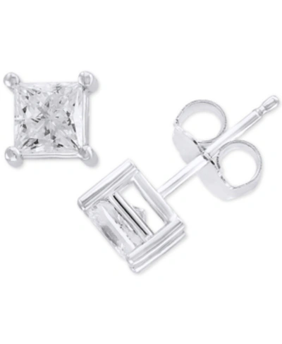 Effy Collection Effy Diamond Princess Stud Earrings (1 Ct. T.w.) In 14k White Gold