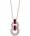 EFFY COLLECTION EFFY RUBY (5/8 CT. T.W.) & DIAMOND (1/2 CT. T.W.) 18" PENDANT NECKLACE IN 14K ROSE GOLD