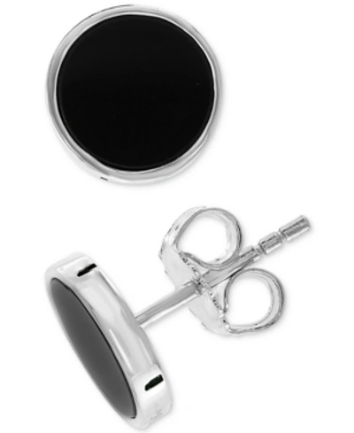 Effy Collection Effy Men's Onyx (8mm) Stud Earrings In Sterling Silver