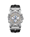 Jbw Phantom 10 Year Chronograph Diamond Croc Embossed Leather Strap Watch, 42mm In Silver