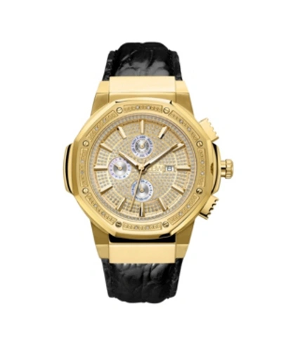 JBW MEN'S 10 YR ANNIVERSARY SAXON DIAMOND (1/6 CT.T.W.) & 18K GOLD PLATED WATCH