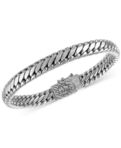 Esquire Men's Jewelry Heavy Serpentine Link Bracelet In 14k Gold-plated Silver, Also Available In Sterling Silver, Created