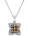 Le Vian Diamond Square Cluster 18" Pendant Necklace (3/8 Ct. T.w.) In 14k White Gold In White Gold
