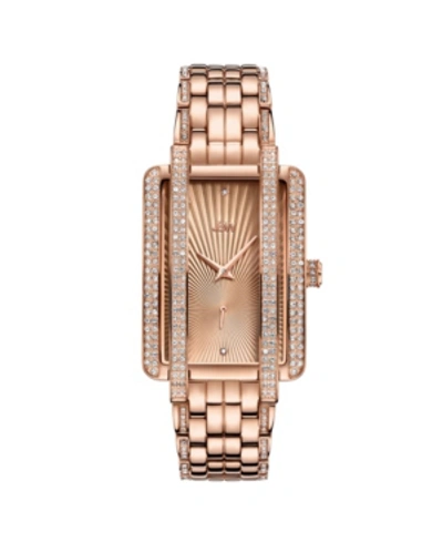 Jbw Women's Mink Diamond (1/8 Ct.t.w.) 18k Rose Gold Plated Stainless Steel Watch