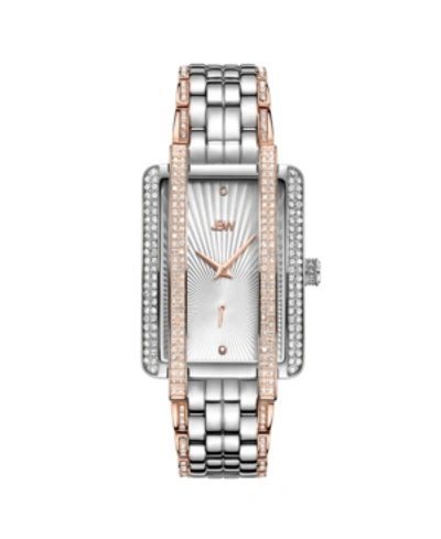 Jbw Women's Mink Diamond (1/8 Ct.t.w.) Stainless Steel Watch In Silver