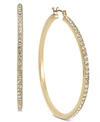 INC INTERNATIONAL CONCEPTS LARGE PAVE MEDIUM HOOP EARRINGS , 2", CREATED FOR MACY'S