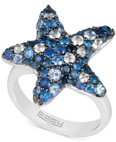 Effy Collection Effy Sapphire Starfish Ring (3 Ct. T.w.) In Sterling Silver