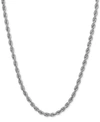 Italian Gold 14k White Gold Diamond-cut Rope Chain 22" Necklace (2-1/2mm) In White Gold