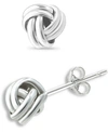 GIANI BERNINI DOUBLE LOVE KNOT STUD EARRINGS IN SILVER OR 18K GOLD OVER SILVER, CREATED FOR MACY'S