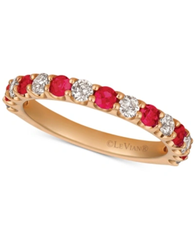 Le Vian Sapphire (5/8 Ct. T.w.) & Diamonds (1/2 Ct. T.w.) Band In 14k Rose Gold (also Available In Emerald & In Ruby