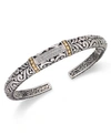 Effy Collection Balissima By Effy Diamond Swirl Bangle (1/6 Ct. T.w.) In 18k Gold And Sterling Silver In Sterling Silver