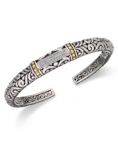 Effy Collection Balissima By Effy Diamond Swirl Bangle (1/6 Ct. T.w.) In 18k Gold And Sterling Silver