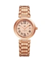 STUHRLING ALEXANDER WATCH AD203B-05, LADIES QUARTZ DATE WATCH WITH ROSE GOLD TONE STAINLESS STEEL CASE ON ROSE