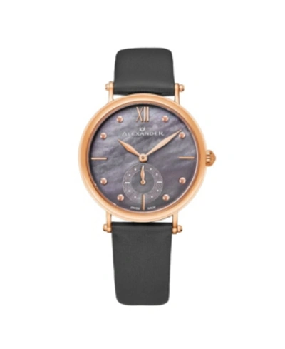 Stuhrling Alexander Watch A201-04, Ladies Quartz Small-second Watch With Rose Gold Tone Stainless Steel Case O In Gray