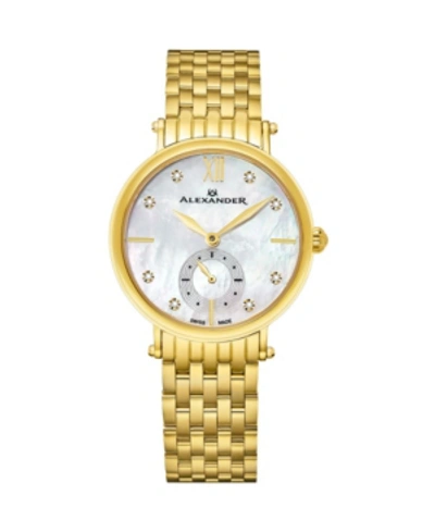 Stuhrling Alexander Watch Ad201b-02, Ladies Quartz Small-second Watch With Yellow Gold Tone Stainless Steel Ca