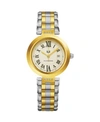 STUHRLING ALEXANDER WATCH AD203B-02, LADIES QUARTZ DATE WATCH WITH YELLOW GOLD TONE STAINLESS STEEL CASE ON YE