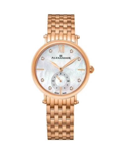 Stuhrling Alexander Watch Ad201b-03, Ladies Quartz Small-second Watch With Rose Gold Tone Stainless Steel Case