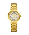 STUHRLING ALEXANDER WATCH AD203B-03, LADIES QUARTZ DATE WATCH WITH YELLOW GOLD TONE STAINLESS STEEL CASE ON YE