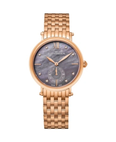 Stuhrling Alexander Watch Ad201b-04, Ladies Quartz Small-second Watch With Rose Gold Tone Stainless Steel Case