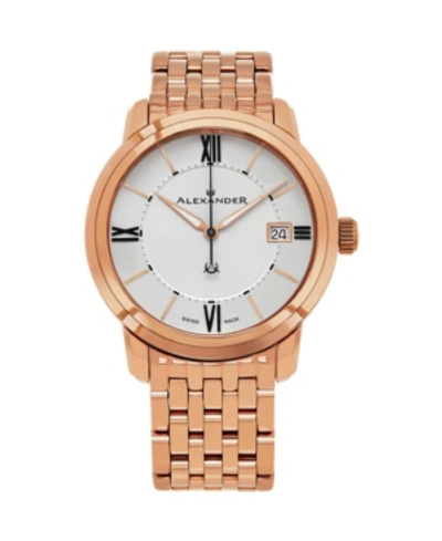 Stuhrling Alexander Watch A111b-08, Stainless Steel Rose Gold Tone Case On Stainless Steel Rose Gold Tone Brac