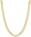 Italian Gold 30" Two-tone Open Curb Link Chain Necklace (3-5/8mm) In Solid 14k Gold & White Gold In Two-tone