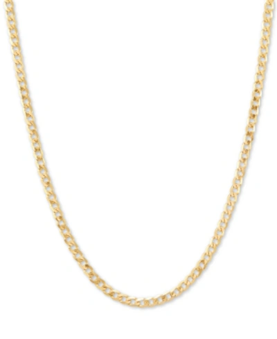 Italian Gold Fine Curb Link 18" Chain Necklace In 14k Gold In Yellow Gold