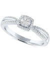 PROMISED LOVE DIAMOND CLUSTER PROMISE RING (1/6 CT. T.W.) IN STERLING SILVER
