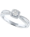 Promised Love Diamond Cluster Promise Ring (1/6 Ct. T.w.) In Sterling Silver In Sterling Silver