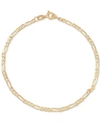 ITALIAN GOLD FIGARO LINK CHAIN BRACELET IN 14K GOLD