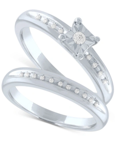 Promised Love Diamond Bridal Set (1/10 Ct. T.w.) In Sterling Silver