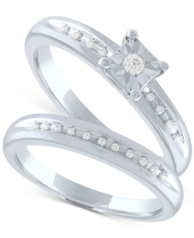 Promised Love Diamond Bridal Set (1/10 Ct. T.w.) In Sterling Silver In White