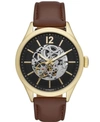 FOLIO MENS BROWN STRAP AUTOMATIC WATCH 46MM